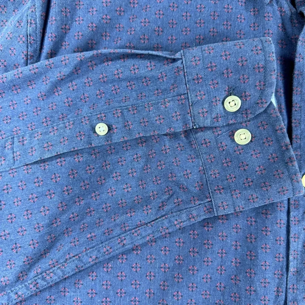 Banana Republic Button Down Mens XL Extra Large Blue Grant Slim Fit Luxe Poplin